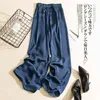 Cupro wide-poot broek vrouwen dunne zomer casual broek Koreaanse versie van high-taille ijs zijde acetaat rechte dweilen 210925