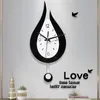 Relógios de parede Modern Water Drop Forma Relógio Balanço Balanço Mudo Quarto Criativo Casa Decoração da Sala de Estar