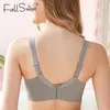 FallSweet Full Coverage Bra No Wire Push Up Bras for Women Plus Size Brassiere with Mesh 210728