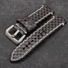 Assista Bandas Handmade Cinza Python Strap de couro, 20 22 24 26mm, compatível com PAM111 441, pulseira masculina