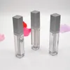 2021 LED Empty Lip Gloss Tubes Square Clear Lipgloss Refillable Bottles Container Plastic Lipgloss Makeup Packaging with Mirror and Light