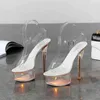Scarpe brillanti di stan shark donna luminosa sandali chiari da donna scarpe piattaforma fustanti tallone ad alto tallone scarpe da sposa trasparente y0305