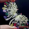 Inna biżuteria do ciała 925 Sterling Sier MTI Color Butterfly Pins Brooch Gine Women Drop dostawa 2021 Vablt