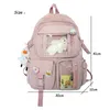 Plecak Śliczne Kobiety Duża Pojemność Wodoodporna Nylon Kobieta Schoolbag College Lady Laptop Plecaki Kawaii Girl Travel Book Torba