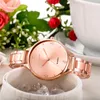 Zegarstka mody Kryształ kryształowy stal nierdzewna analogowy kwarcowy kwarcowy zegarek luksusowe małe paski zegarki dla kobiet6787492
