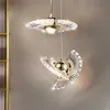 Lampade a sospensione Illuminazione nordica Lampadario a soffitto multi-stile girevole Luci Lampada decorativa a LED rotonda artistica Soggiorno per interni