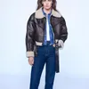 female short leather jacket