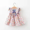 夏のかわいい生まれたばかりの赤ちゃんガールドレス新しい甘い花の幼児の女の子の服装ファッションの背中のないパーティードレス子供服q0716