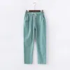 Candy Colors Summer Pants Women Lace Up Pantalon Femme Cotton Linen Sweatpants Casual Harem Ladies Trousers C5212 211115