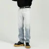 IEFB мужская одежда прямые джинсы корейской тенденции градиент цвета свободные середины талии синие джинсы уличная одежда хлопка брюки 9y7097 210524