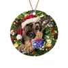 Dekoratif Nesneleri Figürinler Ahşap Noel Ağacı DIY Kolye Etiketler Süsler Asılı Dekorasyon Hediye, Köpek Ev