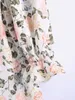 女性の夏のドレスファッションスラッシュネックシール腰モダンな女性花Midi Sundress 210602
