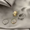 Punk mode vlinder cluster ringen voor vrouwen mannen goud zilver kleur minnaar paar ring set opening aangrijping bruiloft sieraden