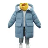 男の子のジャケットの女の子冬のコート子供赤ちゃん厚い長い子供暖かい上着フード付きスノースーツオーバーコート服211203