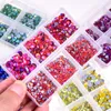 1200pcs / Box Mix 6 Tailles Shimmer AB Crystal Better DMC HotFix Strass Verre Strass Colle sur Hot Fix Strass