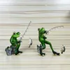 Figurine Figurine Resina Angler Angler Miniature Jardim Animal Animal Passatempo Ao Ar Livre Hobby Souvenir Craft Novidade Decoração Ornamento Acessórios 210607