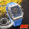 2022 A21J AUTOMATIQUE MONTRE ACTIVE ACTEUR ACTEUR CAPIL Squelette Calle de squelette Big Date Orange Rubber STRAP 7 Styles Sports Montres Sports Montre-bracelets Puretime9510775