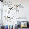 ウォールステッカー牧草地の木の枝鳥ステッカー家のリビングルームの寝室の装飾審美的な装飾芸術壁画デカールdiy壁紙