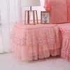 Table Cover Romantic Lace Bedside Cabinet Table Covers Quilted Dust Cover Bedroom Bedside Table Skirt Cotton Padding Tablecloth SEA HHC4679