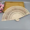 Party Favor Wood Hollow Out Folding Fan Girl Dance Performing Wooden Carving Hand Fan Wedding Home Decorations