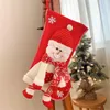 Weihnachtsstrumpf mit gestricktem Weihnachtsmann-Schneemann-Weihnachtscharakter für Familienfeiertags-Party-Hängedekorationen DD632