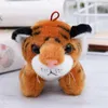 Zoo bebê tigre keychain pingente pingente zero carteira bonito chaveiro chaveiro boneca boneca fantoche saco de pendurado decoração keyring crianças presente g1019