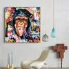 Graffiti Funny Big Mouth Monkey Posters and Prints Animal Art Canvas Paintings Wall Art Pictures for Living Room Home Decoration C4558250