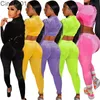 Femmes Tracksuits 2 Pieces Pantalons Sexy Solide Velvet Fermeture à glissière haute Taille à manches longues Jambières Sportswear Fall Hiver Tenues 5 couleurs