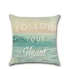 Cushiondecorative Pillow Beach Theme Series Linen Cushion Cover Decorativa Paisagem do mar Passagem de 4545cm Case2287071