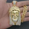 Pendant Necklaces Hip Hop Rapper Bling Iced Out Big Jesus Piece Pendants Gold Color 316L Stainless Steel Jewelry Without Chain6418009