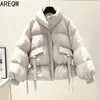 Women's Clothing Solid Cotton Parkas Outwear Korean Style Autumn Winter Oversized Coats Puffer Jacket 210923