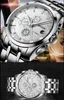 Men's watch, simple, automatic movement, large dial, steel strap, alloy case, reinforced glass, fashion, elegance, romance, night light, butterfly clasp, calendar