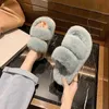 Winter Home Slippers with Fur Women Slides Platform Flat Heel Colorful Fluffy Furry Comfoy Indoor Shoes Ladies Female Soft 2020 Q0508