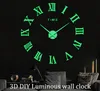 The latest wall clocks, luminous 3D DIY super large size acrylic living room decoration wall sticker silent clock, many styles to choose