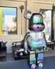 Nuovo blocco violento orso bearbrick cromo nero Millennium galvanica nero trasparente 400% 1000% bambola fatta a mano tendenza ornamento regalo per bambini 70 cm