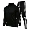 Zipper Tracksuit Men Set Sporting 2 Pieces Sweatsuit Clothes Printed Hooded Hoodies Jacket Pants Track Suits Male Size M-XXL 210813