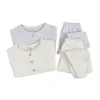 Baby bloemen kleding sets herfst geribbelde lange mouw nachtkleding pak meisjes pyjama set M3884