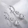 2021 925 Sterling Silver Pear Shape 4.0ct Stunning Color Stones Earings Female Jewelry