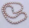 8-9mm Purple Natural Pearl Beaded Necklace 18inch Women's Gift Bridal Jewelry Choker