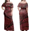 Nowa Jedna Ramię Polinezyjska Dress Tonga Długa Spódnica Duża Spódnica
