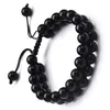 8mm Natural Stone Beaded Adjustable Charm Bracelets Handmade Rope Braided Double Layer Energy Yoga Jewelry For Women Men