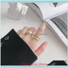 Jewelryearl S925 Sterling Sier Finger Rings European Ins Two-Layer Simple Retro Antique Women Wedding Jewelry Gift Cluster Drop Delivery 202