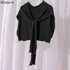 Femmes Sunproof Neckwear Cravate Tricoté Châle Faux Col D'été Casual Solide Cape Coréen Chic Tous Les Matchs Tops 210519