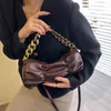 Sacos de compras Pequeno PU Barrel de couro em forma de crossbody bolsas para as mulheres 2021 Inverno Lady Luxury Designer Chain Bolsas e bolsas 7695 220304