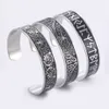 Teamer Stainless Steel Nordic Viking Runes Bangle Wicca Amulet Vintage Tree of Life Cuff Bracelet Jewelry Gift for Men Women