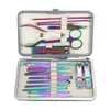 18Pcs Nail Clipper Scissors Set Portable Colorful Stainless Manicure Pedicure