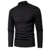 Luulla Hombres Primavera Casual Algodón Cuello Alto Suéteres Jersey Hombres Otoño Moda Punto Zip Suéter Chaqueta Hombres Colección 211018