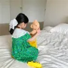 Style coréen Baby Girls Dentelle Collier à manches courtes Robe ample 1-6 ans Enfants Coton Robes décontractées florales 210615