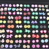 100 pair / box stud Handmade sliced soft pottery fruit animal flower mix 100 pairs one box of cute cartoon earrings wholesale