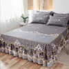 Jupe de lit taies d'oreiller 3pcs rose princesse literie drap de lit corée couvre-lits lin pour filles housse de matelas avec taie d'oreiller F0173 210706